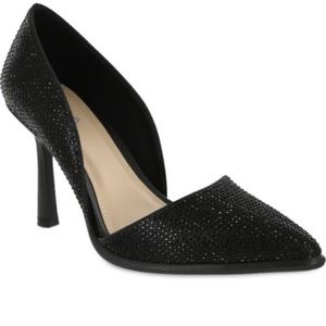 rhinestone embellished pointy toe heels